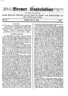 Bremer Handelsblatt Samstag 26. Juli 1856