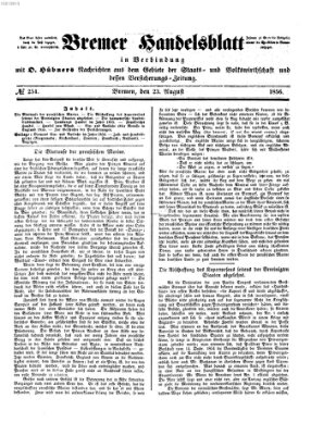 Bremer Handelsblatt Samstag 23. August 1856