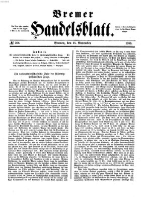 Bremer Handelsblatt Samstag 15. November 1856