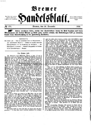 Bremer Handelsblatt Samstag 20. Dezember 1856