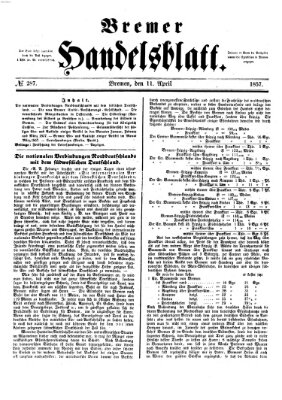 Bremer Handelsblatt Samstag 11. April 1857