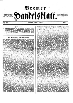 Bremer Handelsblatt Samstag 2. Mai 1857