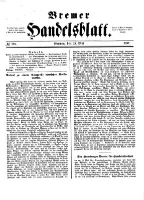 Bremer Handelsblatt Samstag 23. Mai 1857