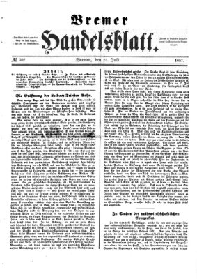 Bremer Handelsblatt Samstag 25. Juli 1857