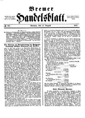 Bremer Handelsblatt Samstag 15. August 1857