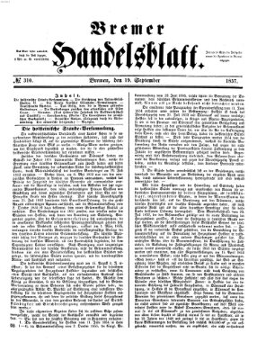 Bremer Handelsblatt Samstag 19. September 1857