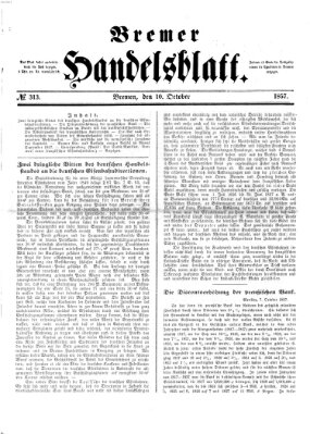 Bremer Handelsblatt Samstag 10. Oktober 1857