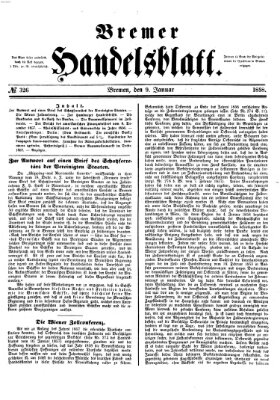 Bremer Handelsblatt Samstag 9. Januar 1858