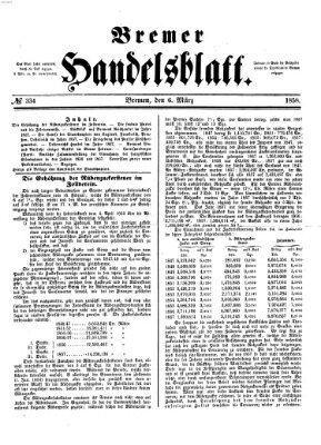 Bremer Handelsblatt Samstag 6. März 1858