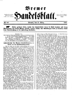 Bremer Handelsblatt Samstag 27. März 1858