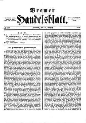 Bremer Handelsblatt Samstag 14. August 1858