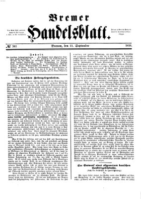 Bremer Handelsblatt Samstag 11. September 1858