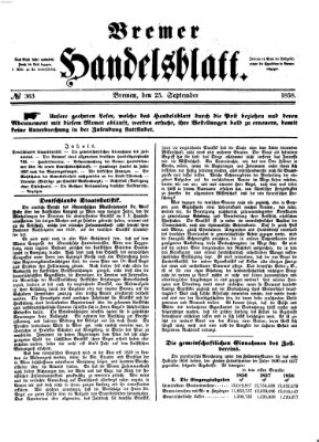 Bremer Handelsblatt Samstag 25. September 1858