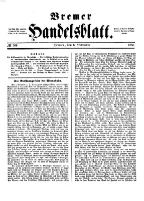 Bremer Handelsblatt Samstag 6. November 1858