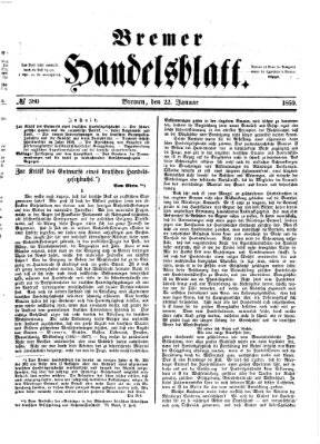 Bremer Handelsblatt Samstag 22. Januar 1859