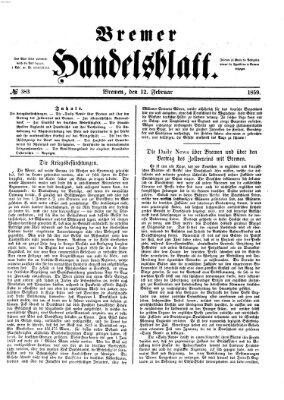 Bremer Handelsblatt Samstag 12. Februar 1859