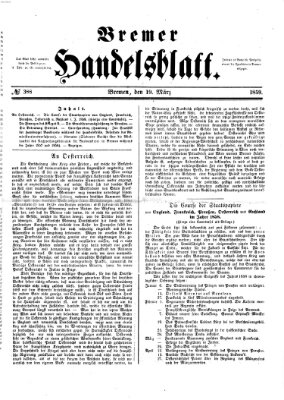 Bremer Handelsblatt Samstag 19. März 1859