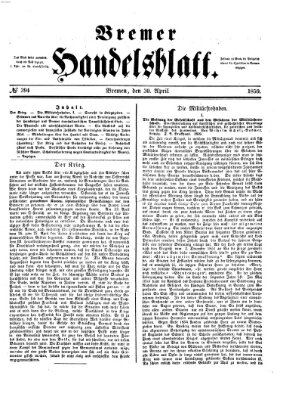 Bremer Handelsblatt Samstag 30. April 1859