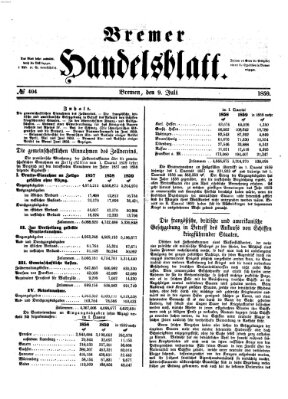 Bremer Handelsblatt Samstag 9. Juli 1859