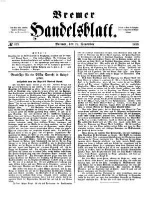 Bremer Handelsblatt Samstag 19. November 1859