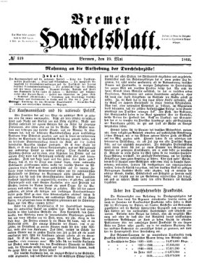 Bremer Handelsblatt Samstag 19. Mai 1860