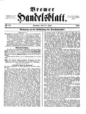 Bremer Handelsblatt Samstag 23. Juni 1860