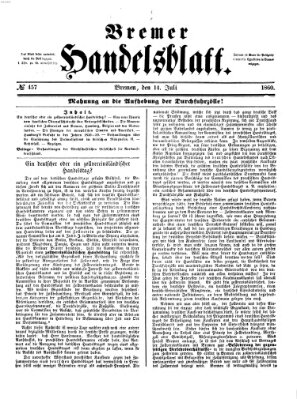 Bremer Handelsblatt Samstag 14. Juli 1860