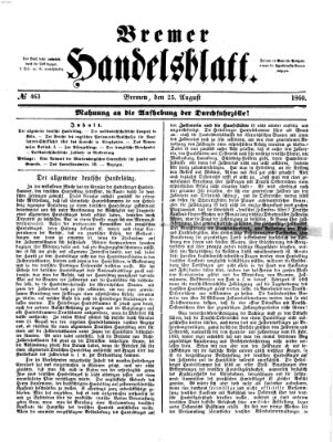 Bremer Handelsblatt Samstag 25. August 1860