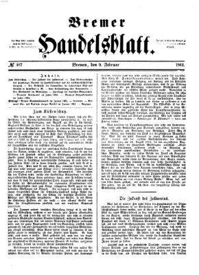 Bremer Handelsblatt Samstag 9. Februar 1861