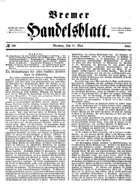 Bremer Handelsblatt Samstag 11. Mai 1861