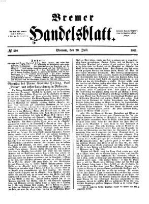 Bremer Handelsblatt Samstag 20. Juli 1861