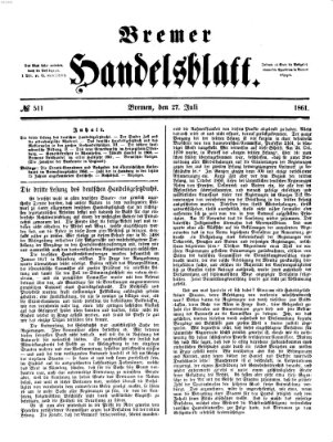 Bremer Handelsblatt Samstag 27. Juli 1861