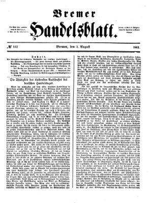 Bremer Handelsblatt Samstag 3. August 1861