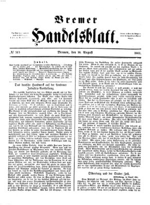 Bremer Handelsblatt Samstag 10. August 1861