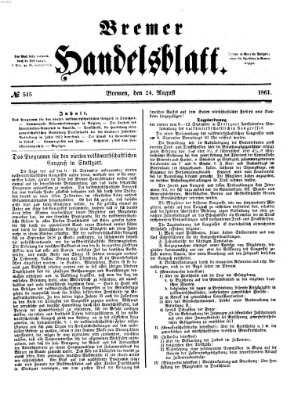 Bremer Handelsblatt Samstag 24. August 1861