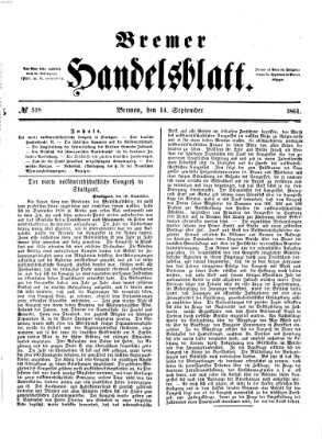 Bremer Handelsblatt Samstag 14. September 1861