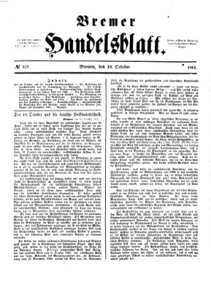 Bremer Handelsblatt Samstag 19. Oktober 1861