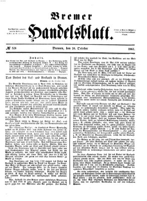 Bremer Handelsblatt Samstag 26. Oktober 1861