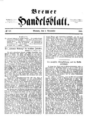 Bremer Handelsblatt Samstag 2. November 1861