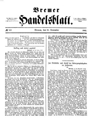 Bremer Handelsblatt Samstag 23. November 1861