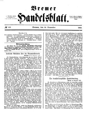 Bremer Handelsblatt Samstag 30. November 1861