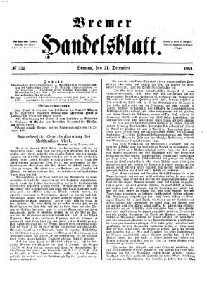 Bremer Handelsblatt Samstag 21. Dezember 1861