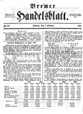 Bremer Handelsblatt Samstag 8. Februar 1862