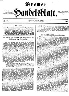 Bremer Handelsblatt Samstag 8. März 1862