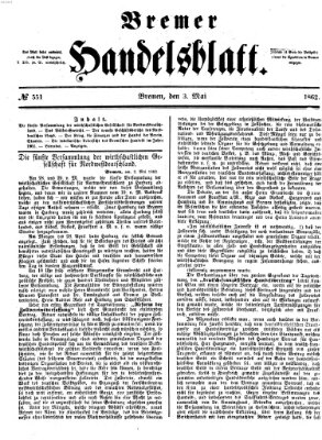 Bremer Handelsblatt Samstag 3. Mai 1862