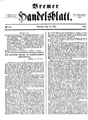 Bremer Handelsblatt Samstag 10. Mai 1862