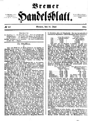 Bremer Handelsblatt Samstag 14. Juni 1862