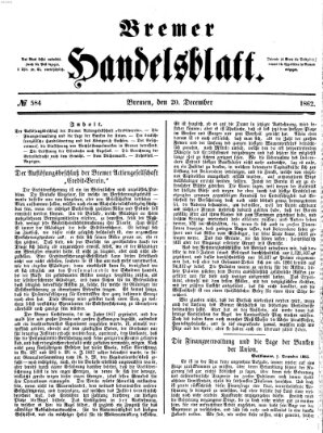 Bremer Handelsblatt Samstag 20. Dezember 1862