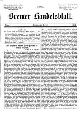 Bremer Handelsblatt Samstag 11. Juni 1864