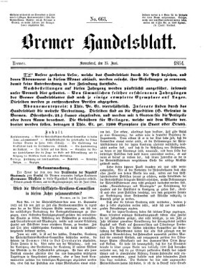 Bremer Handelsblatt Samstag 25. Juni 1864